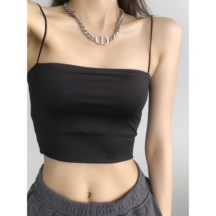 Áo hai dây nữ ống cúp ngực | Áo 2 dây hở lưng thun trơn cao cấp kiểu sợi bún Hàn Quốc | Fmstyle Shop 220221084