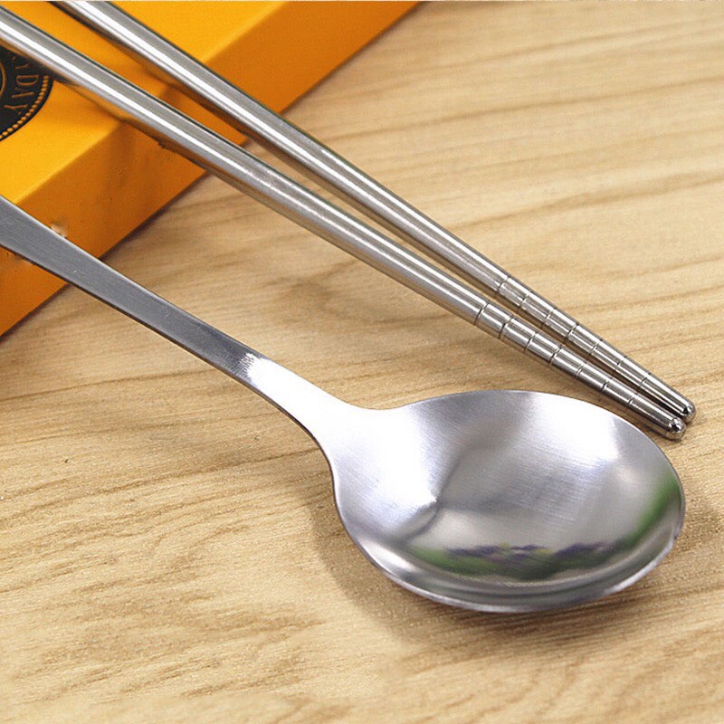 Bộ Thìa Đũa Inox Hình Mặt Cười Siêu Cute