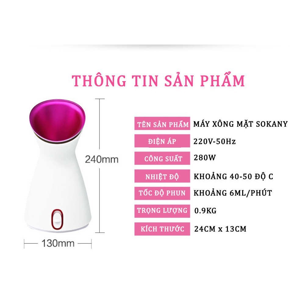 Máy Xông Hơi Mặt Sokany Chính Hãng ( Bảo Hành 12 tháng ) .