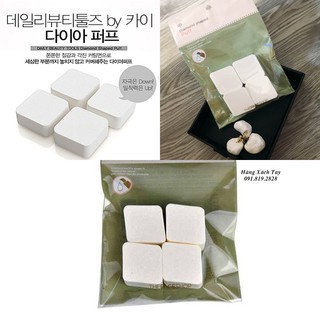 Bông mút Tán Kem Nền Diamond Shaped Puff 4 miếng