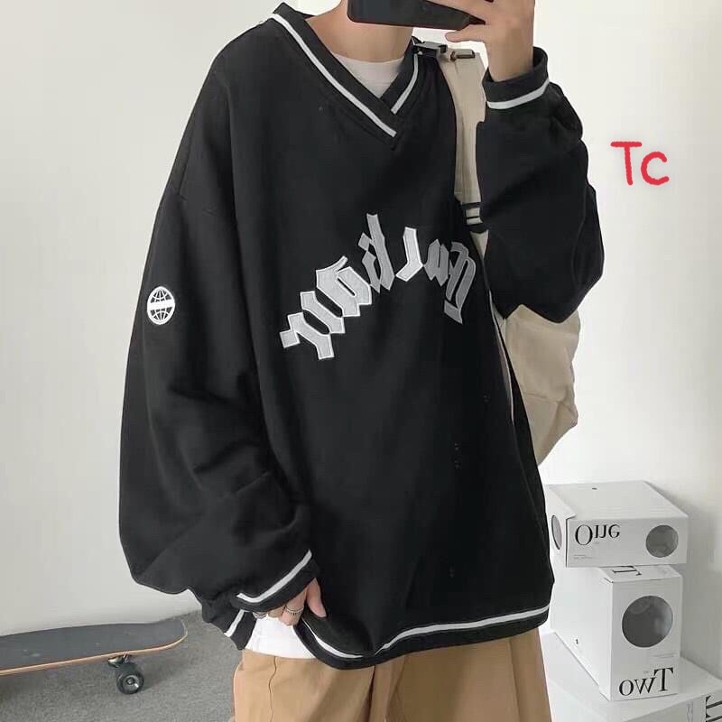 Áo SWEATER BLACK UNISEX Chất Nỉ Ngoại