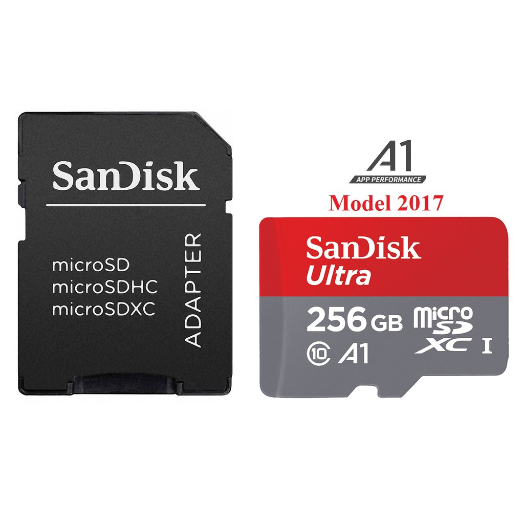 Thẻ nhớ MicroSDXC SanDisk Ultra A1 256GB Class 10 U1 100MB/s kèm adapter (Đỏ)