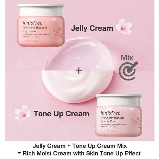 Kem Dưỡng Trắng Da Innisfree Jeju Cherry Blossom TONE UP/JELLY Cream 50ml