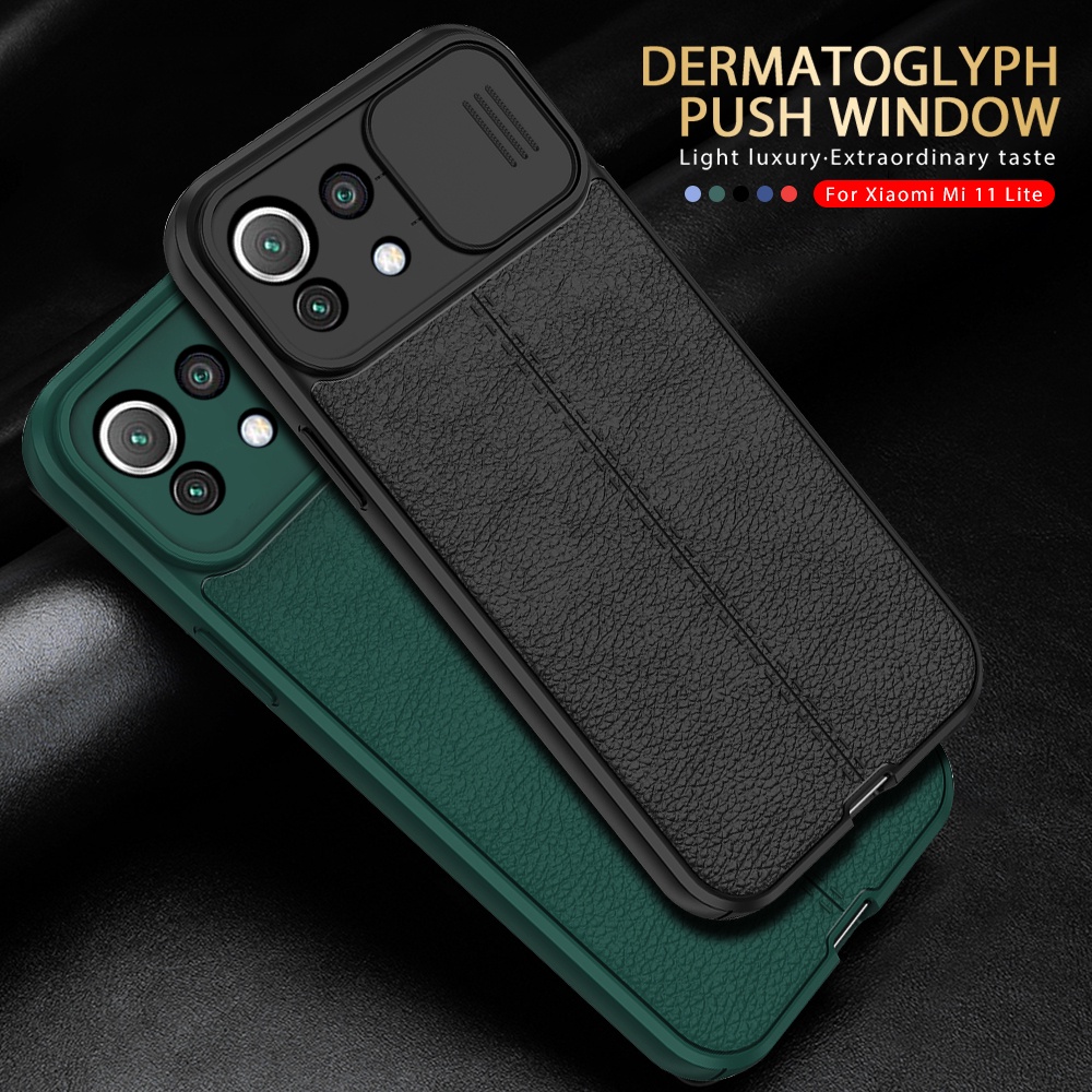 Ốp điện thoại mặt da chống bám mồ hôi cho Xiaomi Mi 11 Lite 5g 10t Pro