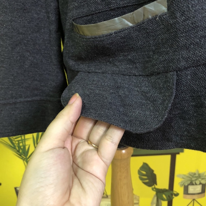 Áo khoác vest blazer đen xám 5 hàng si hàng 2hand