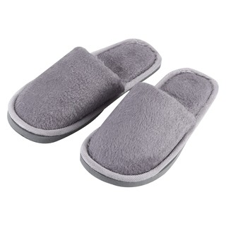 Dép lông mềm đi trong nhà màu xám giữ ấm cho nam cỡ Mỹ 8.5 cho chân 27cm