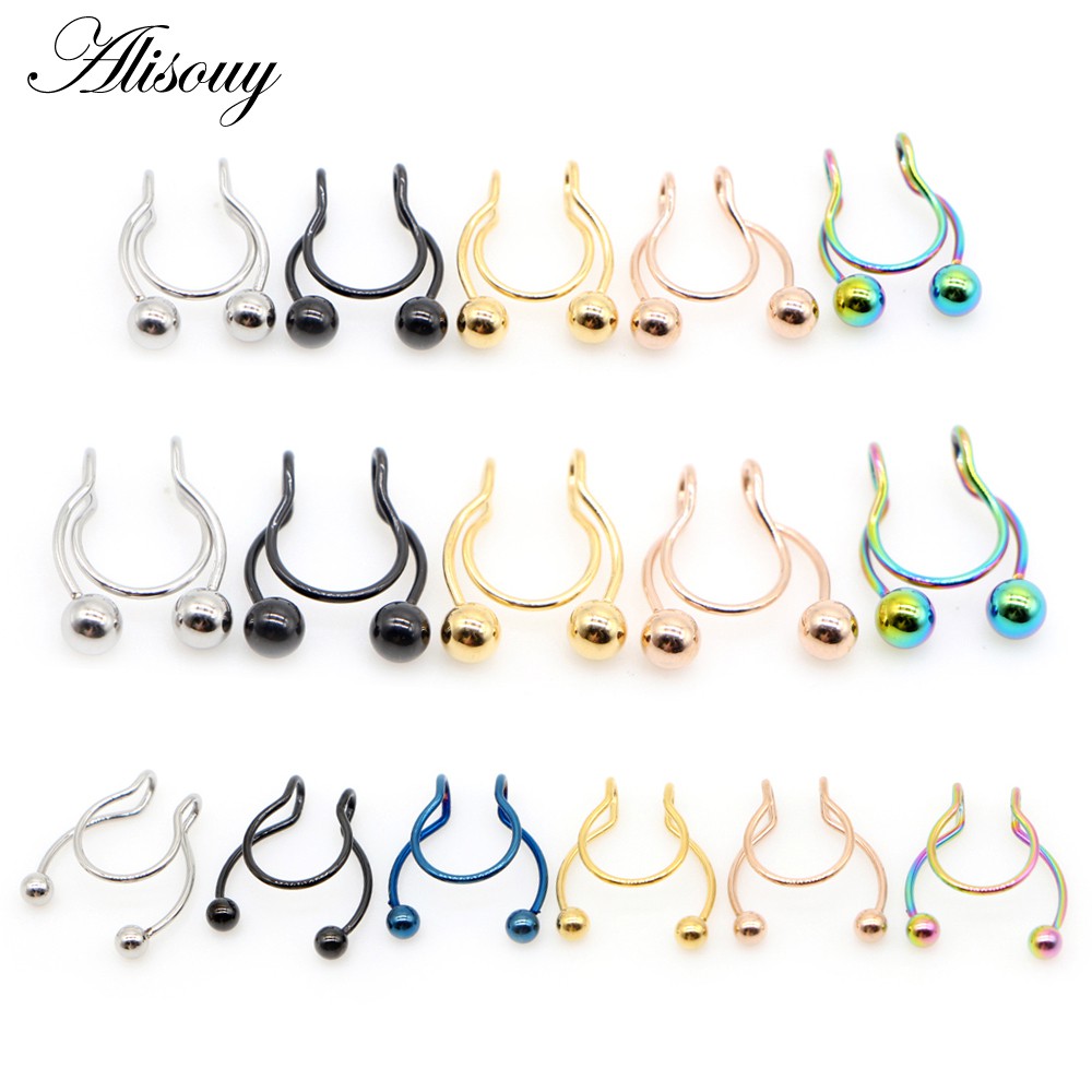 1 Khuyên Mũi Giả Bằng Thép Không Gỉ Thời Trang Cá Tính