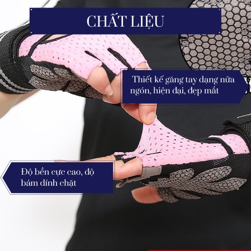 Găng Tay Nam, Nữ Tập Gym Chính Hãng Aolikes Có Cuốn Hở Bàn AL113B