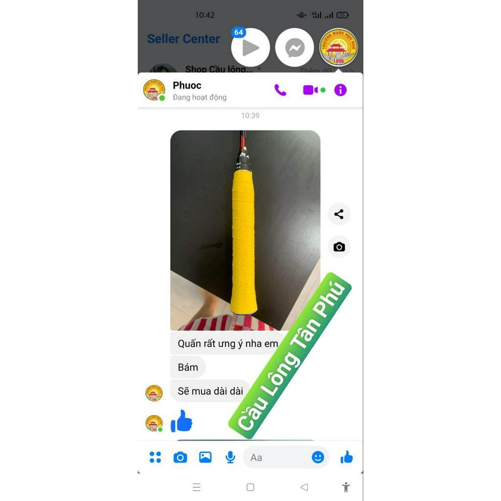 Quấn cán cao cấp cao su non cầu lông LINDAN có lỗ