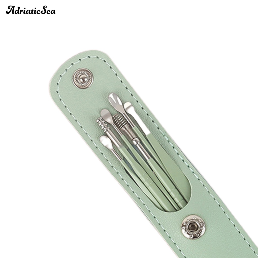 Adriaticsea 6Pcs/Set Ear Scoop Set Creative Spiral Spring Ear Wax Removers Cleaning Tool Smooth Edge