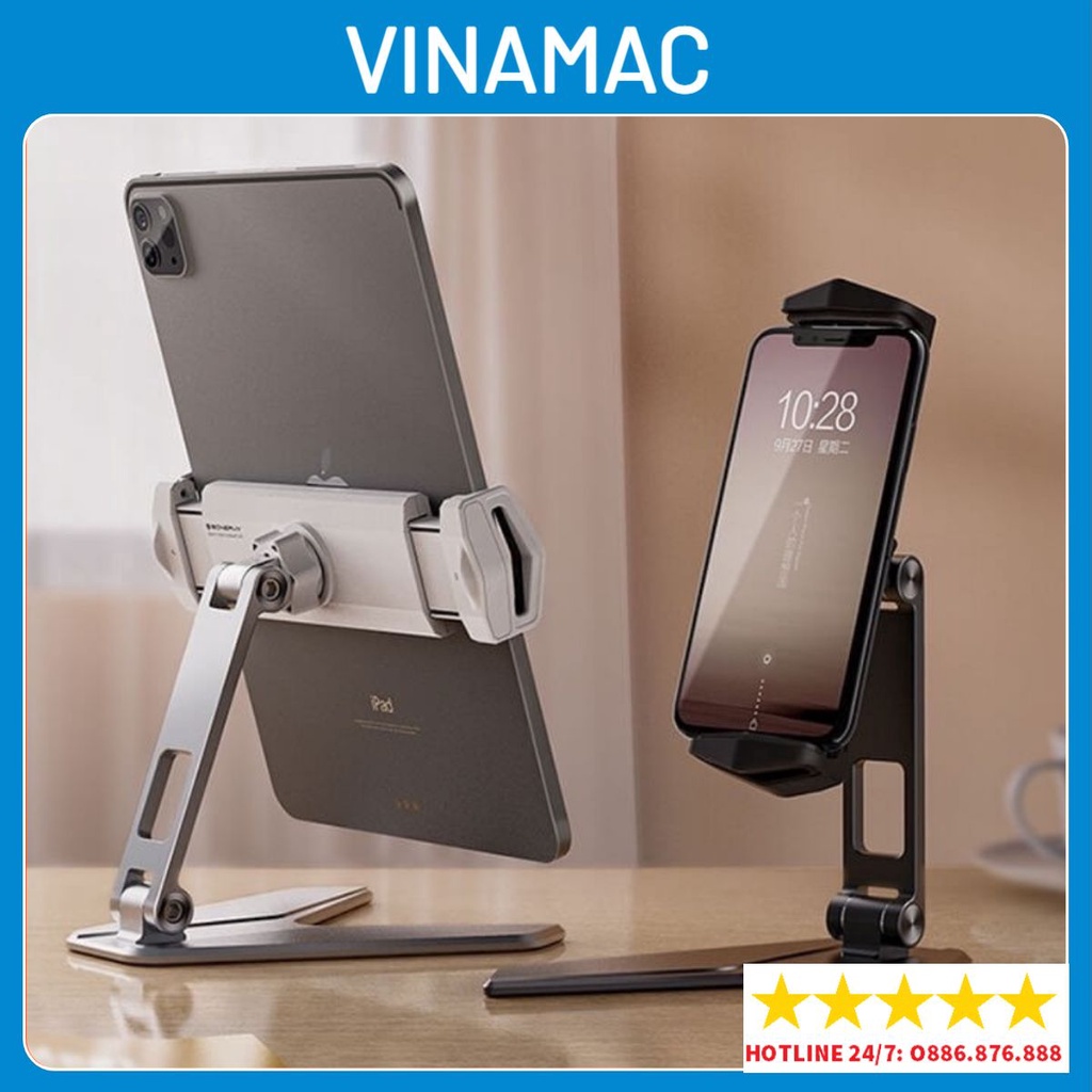 Giá kẹp ipad, điện thoại, máy tính bảng, tablet xoay 360 độ làm từ hợp kim nhôm P15, P10, P47.