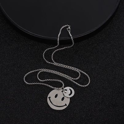 Dây Chuyền Two Smiley Màu Bạc Merin Accessories- Mặt Vòng Cổ Hình Mặt Cười Chất Liệu Titan Cao Cấp Không Gỉ - Two Smiley