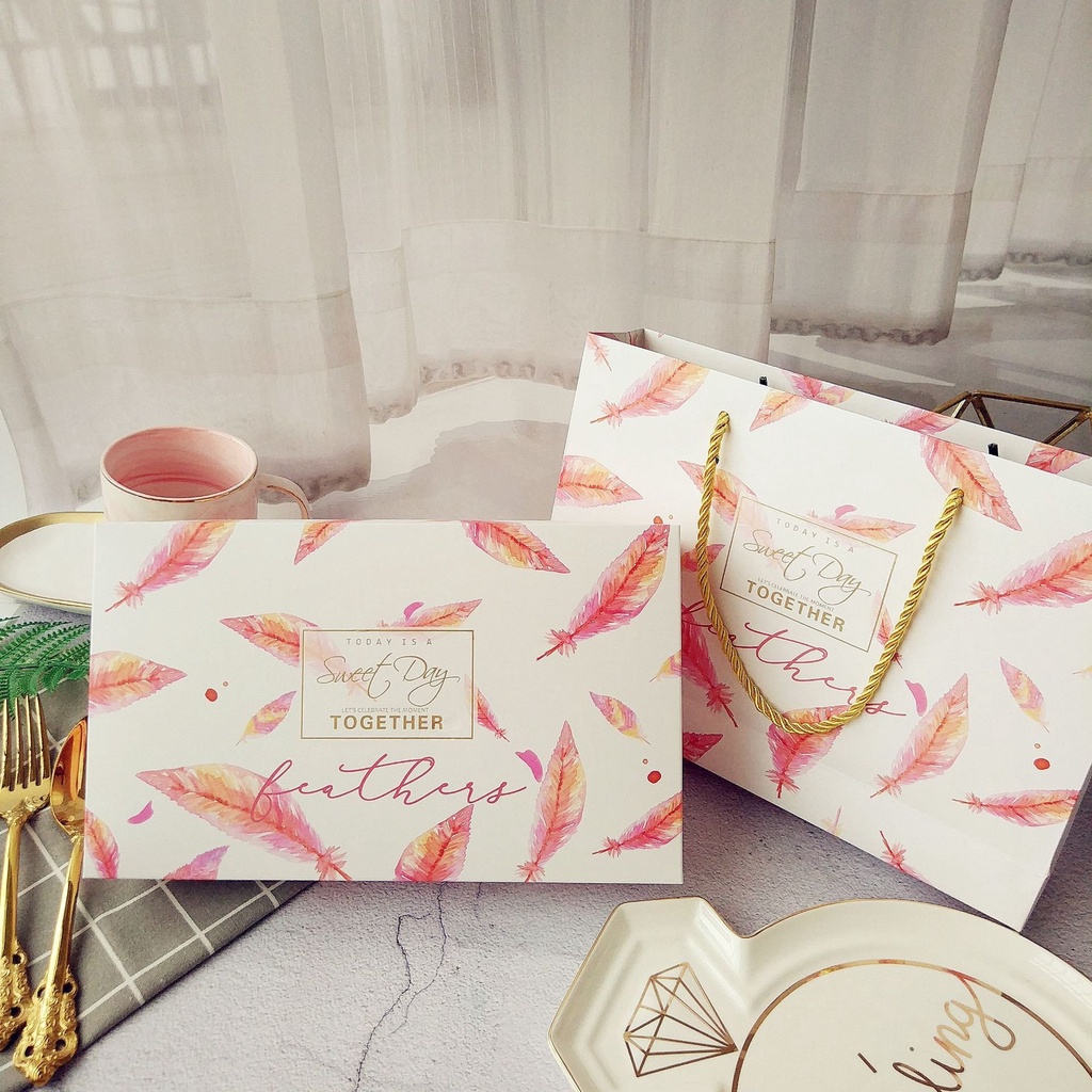 XÉ LẺ Túi giấy +Hộp quà Làm quà tặng hoạ tiết cẩm thạch, phong cách châu Âu Q676 | BigBuy360 - bigbuy360.vn