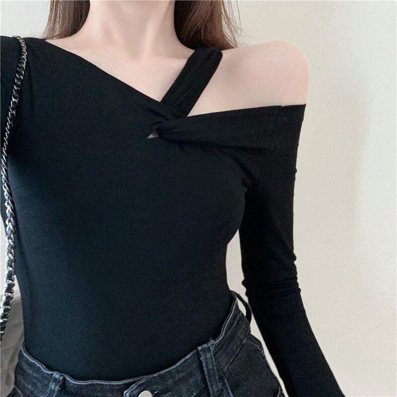 Áo body, sexy, bó sát ✔️ thun dài tay ✔️ xoắn áo trễ vai gợi