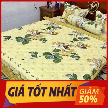 Bộ chăn ra cotton 5 món hoa cúc vàng siêu đẹp - Set 5 món chăn ga vỏ gối