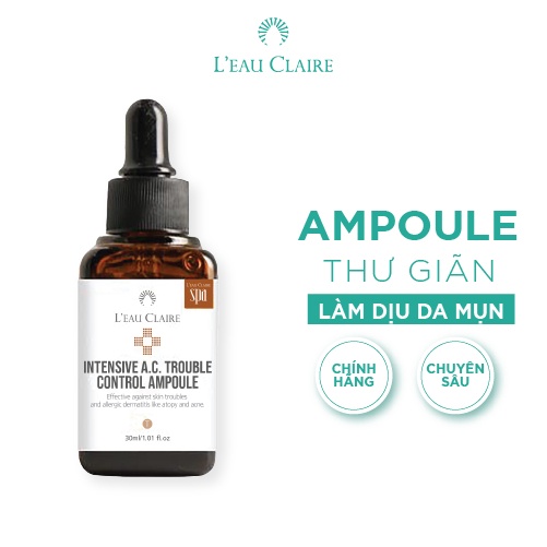Tinh chất dưỡng da bị tổn thương L'eau Claire Intensive A.C Trouble Control Ampoule 30ml
