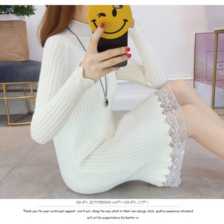 Đầm Len Phối Ren Hàn Quốc MSNN1472