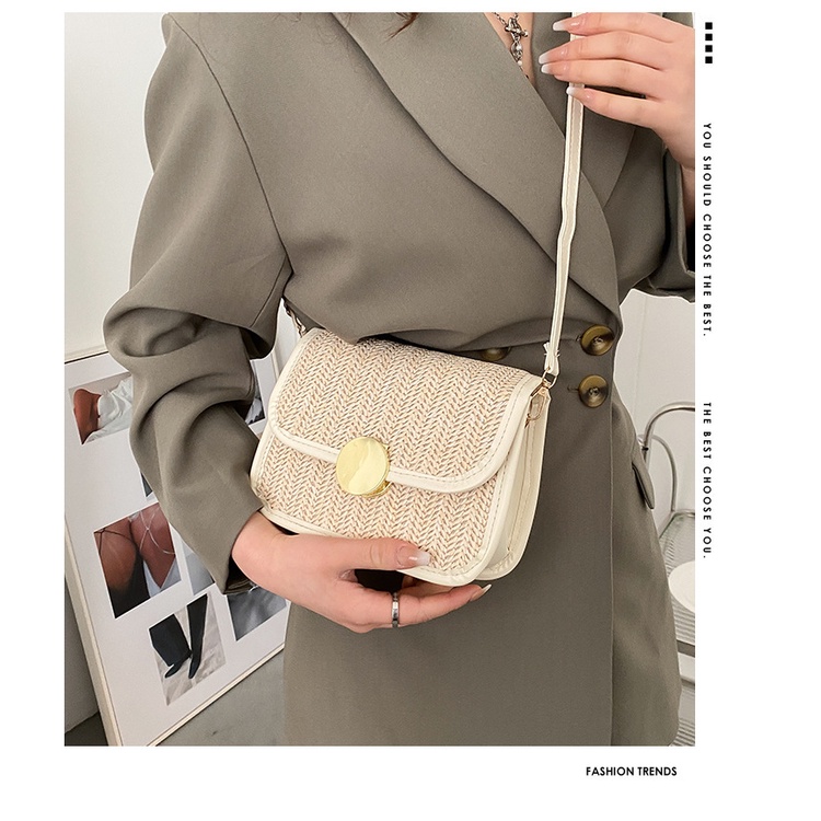 Túi Đeo Vai Hình Vuông Cỡ Nhỏ 2022 Kiểu retro Thời Trang Mùa Hè Cho Nữ