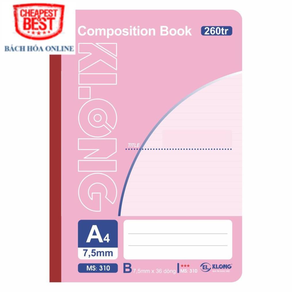 Sổ may KLONG 260tr A4 58/88 Compostion Book; MS: 310