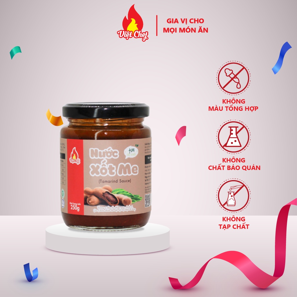 Nước Sốt Me Việt Chef, Nước Xốt Me Chấm Đồ Nướng Chuẩn Vị Me Siêu Ngon Cho Mọi Gia Đình 250g