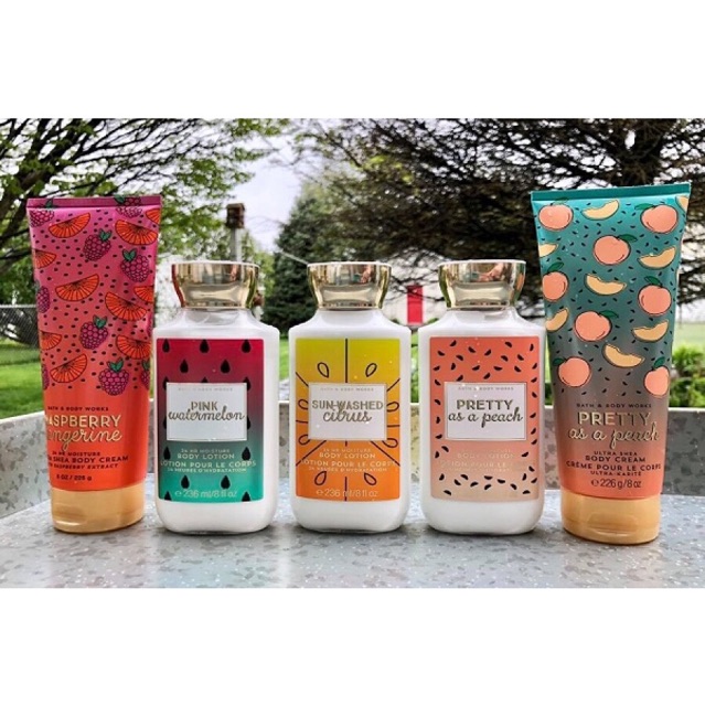 Sữa Dưỡng Thể Toàn Thân Bath & Body Works Lotion - Pretty As A Peach | Pink Watermelon | Sun-Washed Citrus | Raspberry | BigBuy360 - bigbuy360.vn