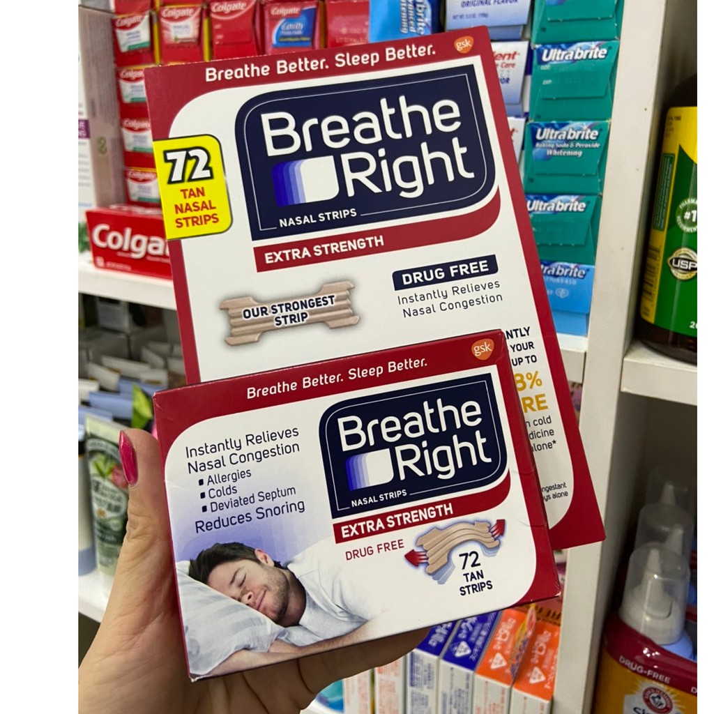 Miếng dán chống ngáy Breath Right hộp 72 miếng USA