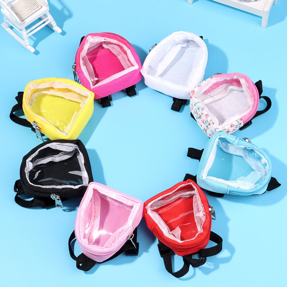 Ba lô trong suốt màu cầu vồng kích thước 15-20cm dành cho búp bê tỉ lệ 1/6