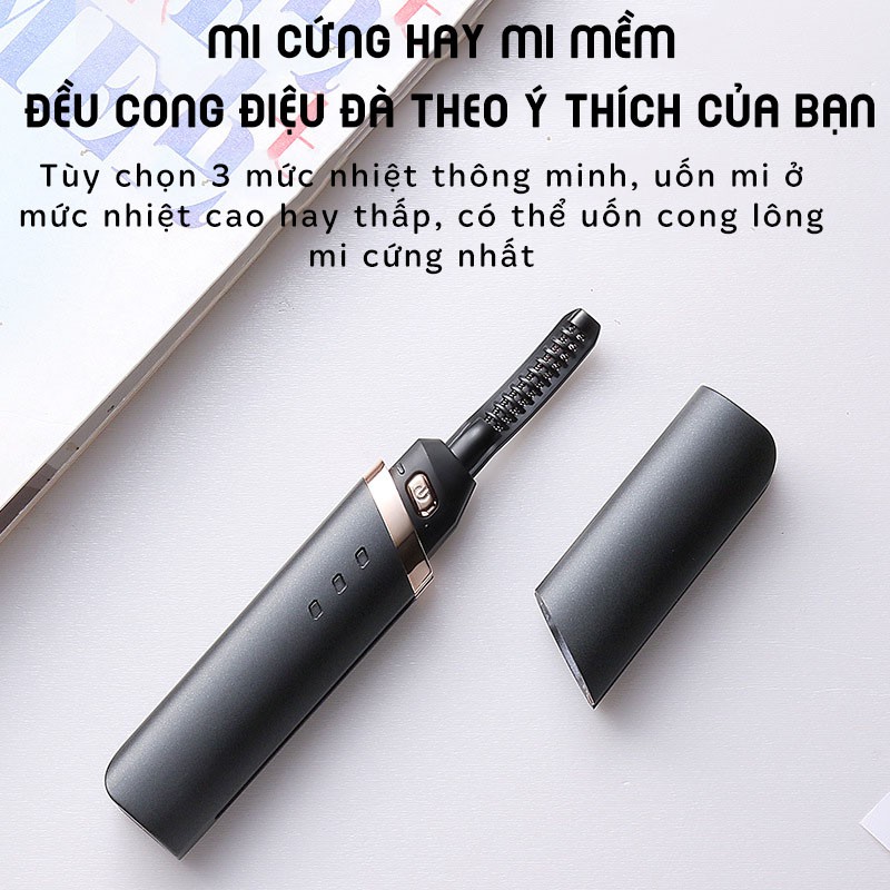 Máy Uốn Mi Bằng Nhiệt, Tạo Kiểu Mi, Có Tích Điện Cắm Sạc, 3 Chế Độ