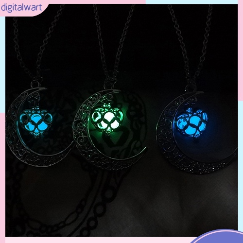 Dây Chuyền Mặt Trăng Đính Đá Phát Sáng Thời Trang