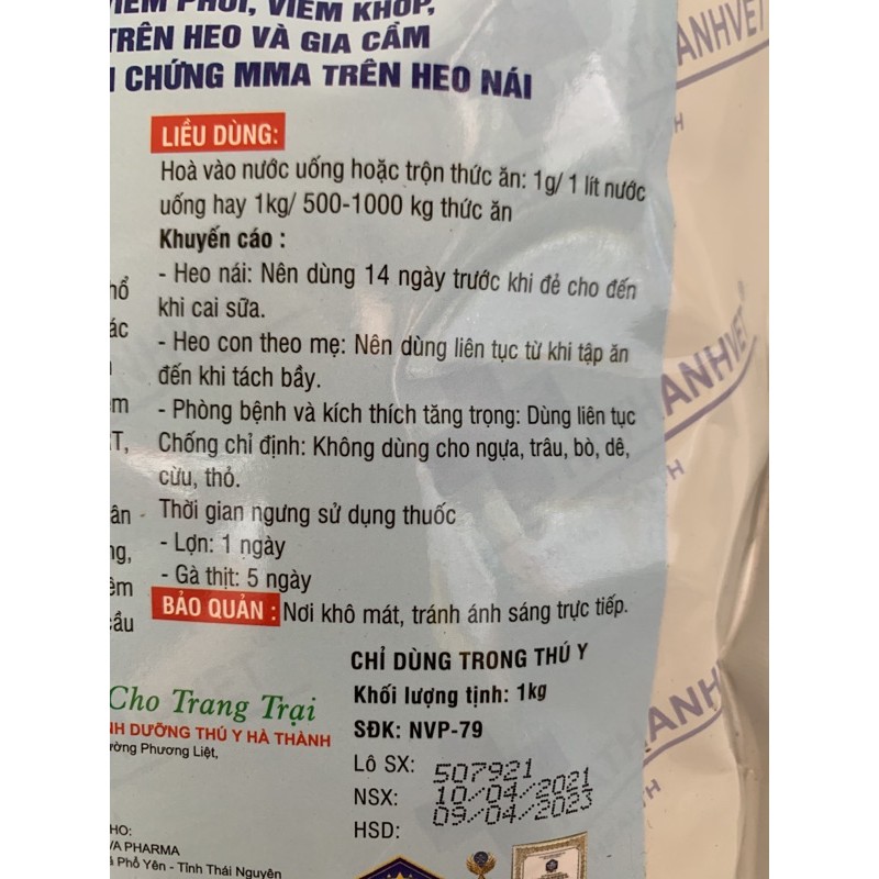 1kg Linco spec - tiêu chảy, viêm phổi, viêm kh.ớp, viêm ruột hoại tử, sưng phù đầu trên heo và gia cầm