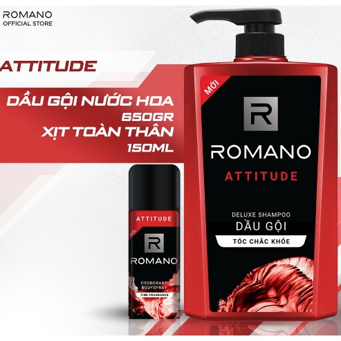 COMBO GỘI ROMANO 650 ATTITUDE VÀ XỊT KHỬ MÙI ATTITUDE 50ML