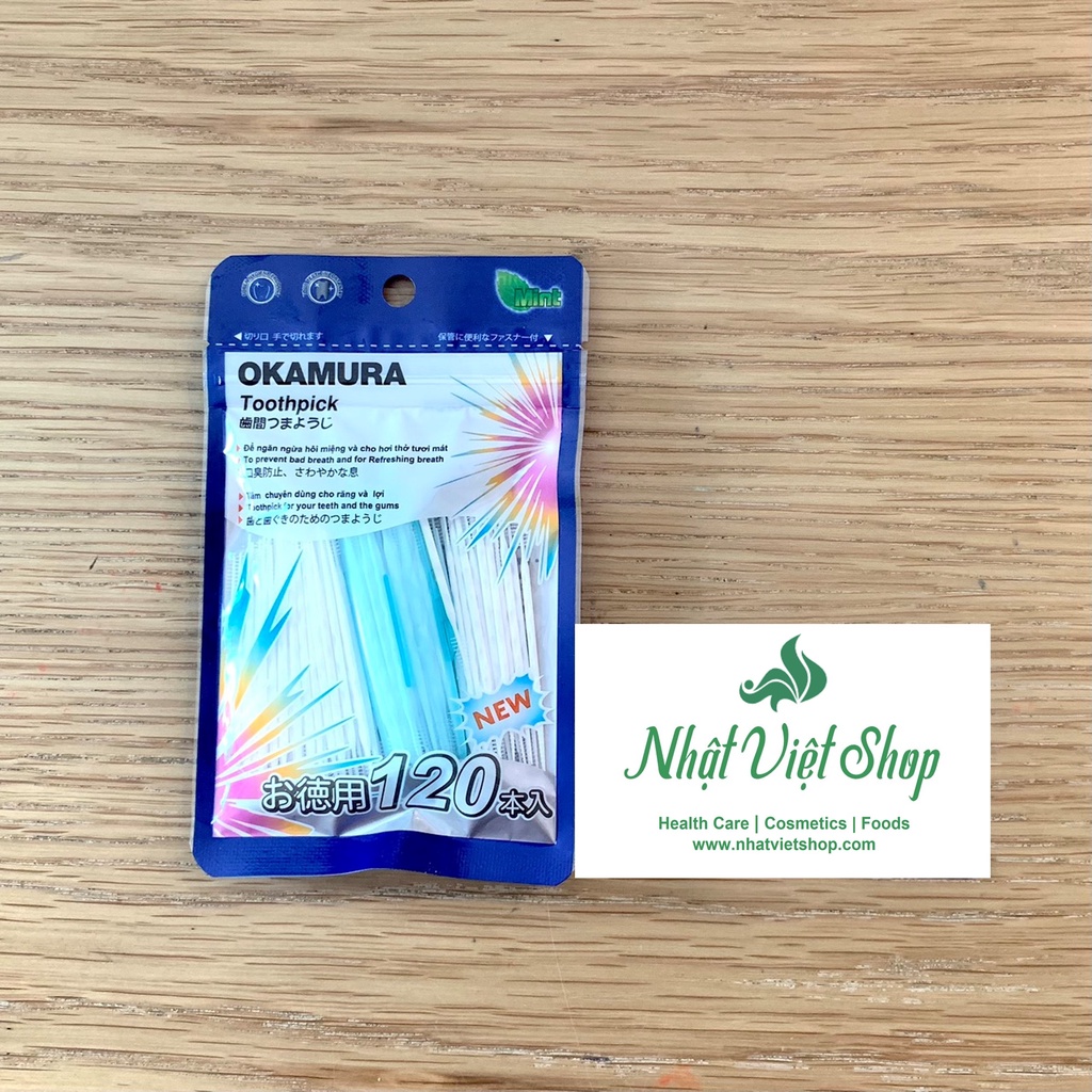 Combo 02 Bịch Tăm Nhựa Okamura Toothpick (120 cây)