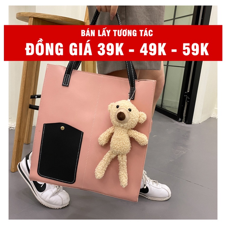 (XẢ KHO 3 NGÀY) Túi xách nữ túi tote da cao cấp BLUE CLOUDS ô cửa tặng kèm gấu teddy kute- TXN19
