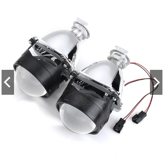 Bộ 2 đèn 2.5 HID Bi-Xenon cho xe hơi ô tô gương cầu thấu kính cắt sáng chống chói lóa bóng H1 chóa h4 H7
