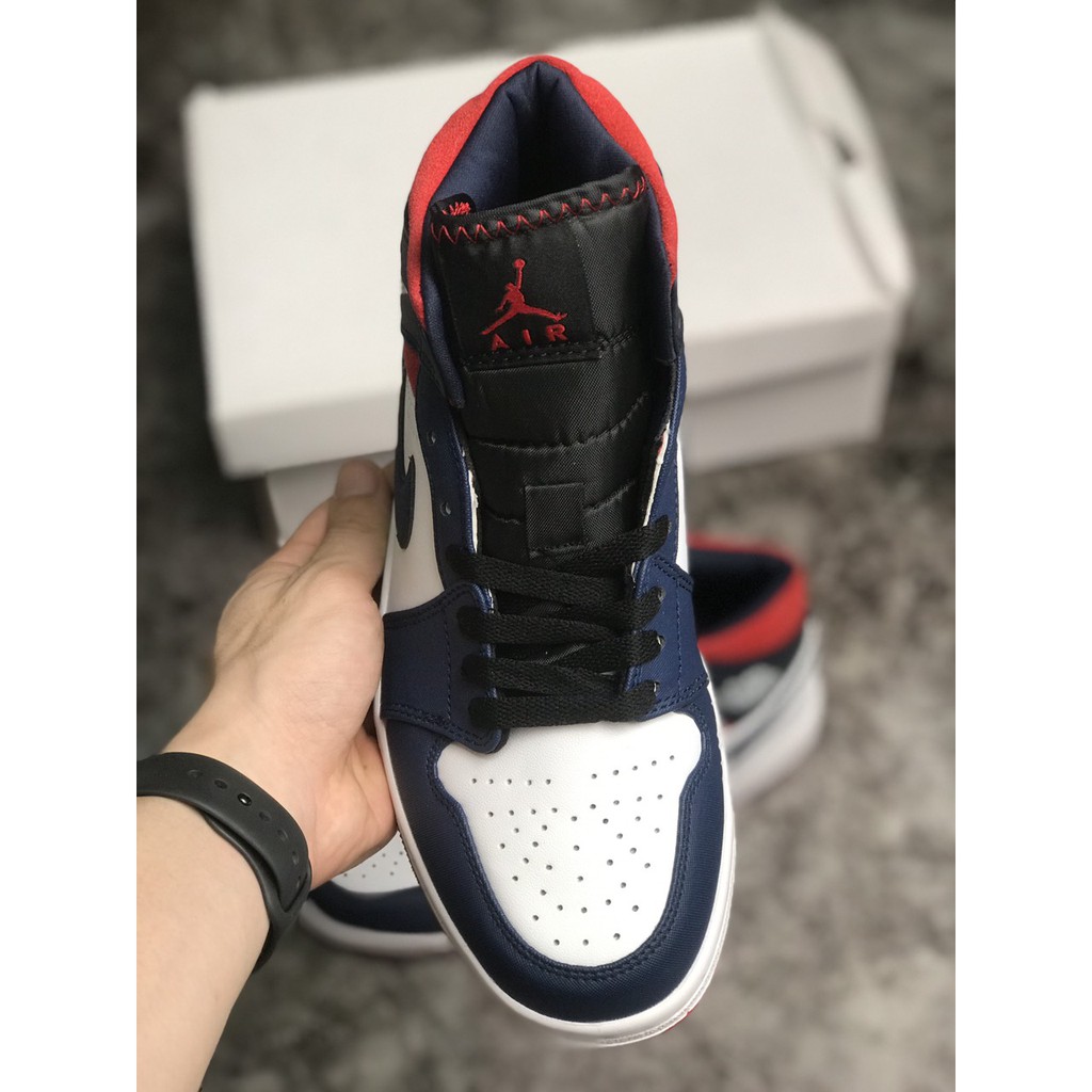 [KELLY SNEAKERS] GIÀY JORDAN 1 MID SE &quot;OLYMPIC&quot; XANH ĐỎ (ẢNH THẬT + HÀNG SẴN)