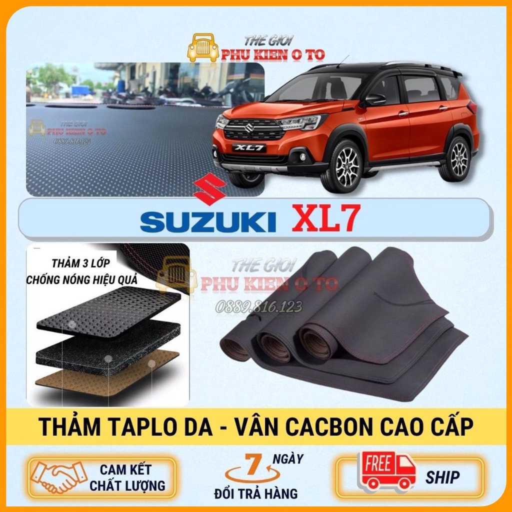 Thảm taplo Suzuki XL7 da Cacbon cao cấp, chống nóng ô tô hiệu quả