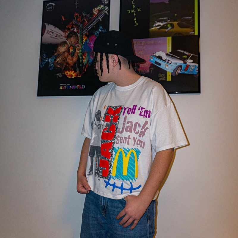 Áo Thun Ngắn Tay In Hình Travis Scott x Mcdonald 'S TS Mcdonald Cá Tính Cho Nam Và Nữ