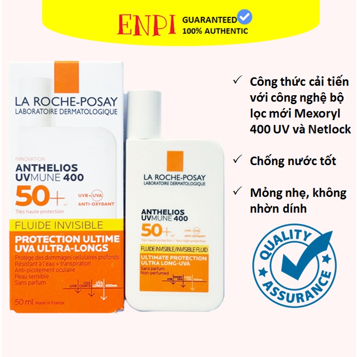 [Mẫu mới] Kem chống nắng La RochePosay Anthelios Fluide Invisible Uvmune 400 SPF50+