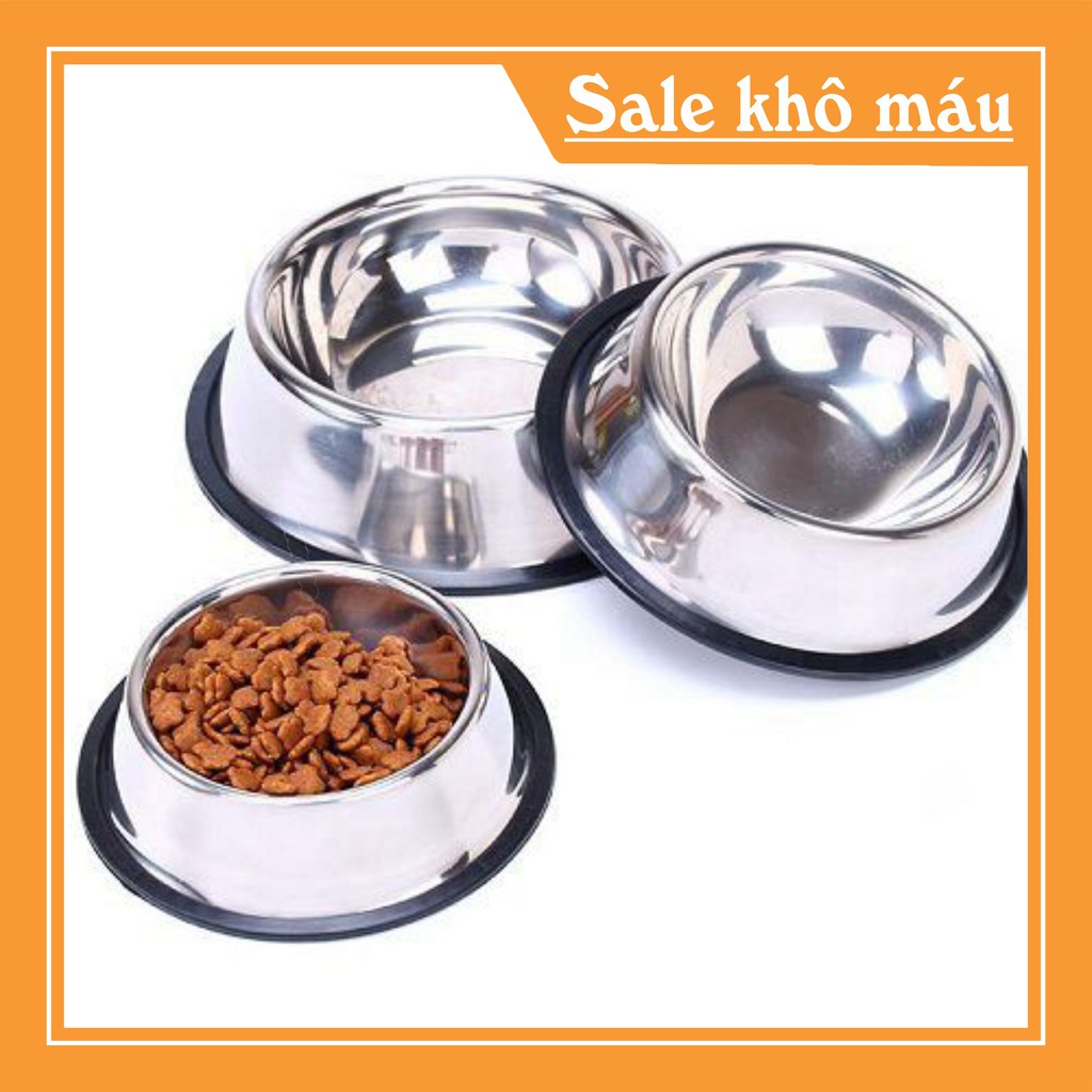 [FLASH SALE]  Bát ăn cho chó mèo Bát inox trắng cho chó mèo