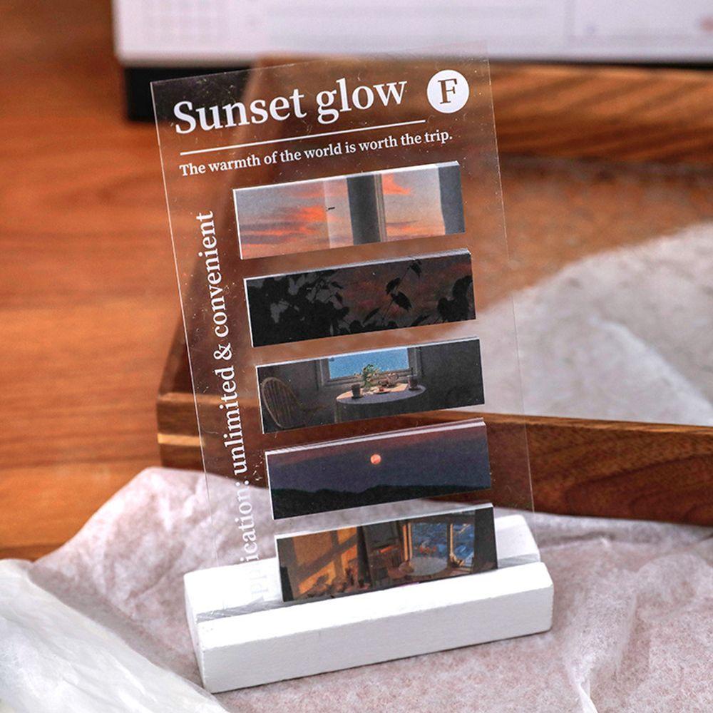 Hecceh 100 Tờ ​Giấy Ghi Chú Tự Dính Hình Phong Cảnh Dễ Thương Cho Văn Phòng Trường Học ​Ghi Chú ​Giấy Dán Ghi Chú