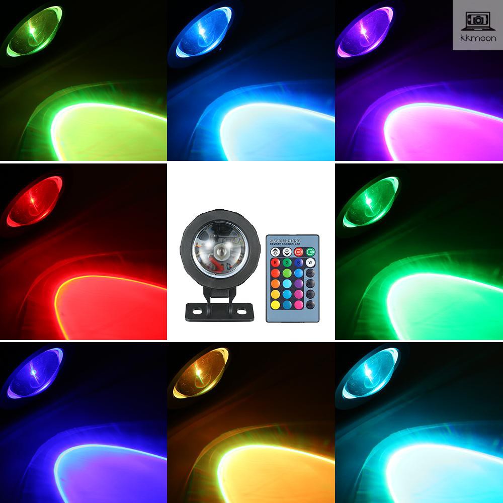 Đèn Led Dưới Nước 16 Màu Ac/Dc 12v 10w Rgb Có Kèm Remote Điều Khiển