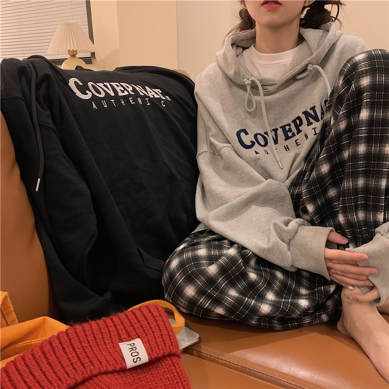 Áo hoodie dáng rộng in chữ phong cách Hàn Quốc thời trang cho nữ với 2 màu lựa chọn | BigBuy360 - bigbuy360.vn