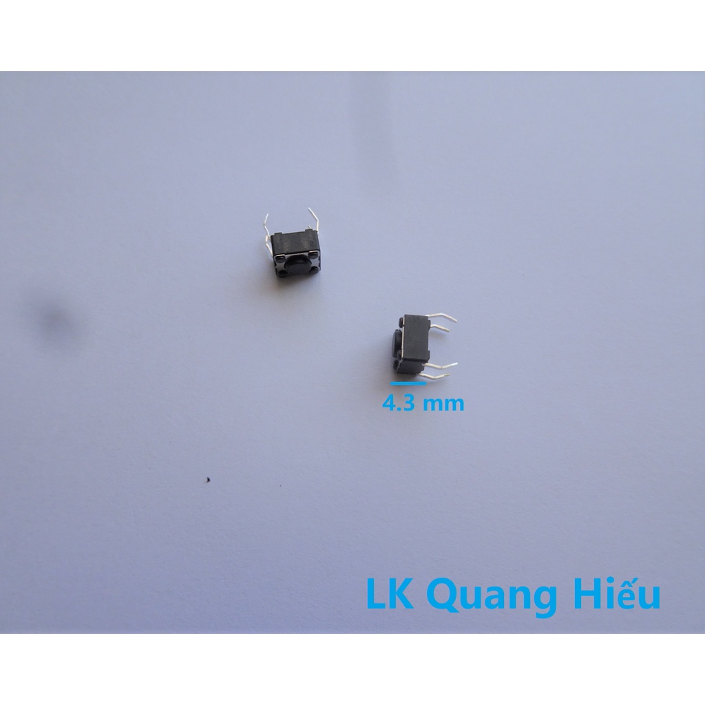 Nút nhấn 4 chân 6x6x4.3mm chất lượng cao chân đồng DIP