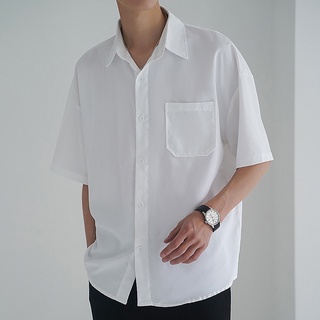 Áo sơ mi trắng nam ngắn tay form rộng