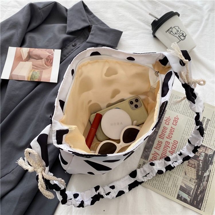Túi vải canvas họa tiết bò sữa dây chun chất lừ hottrend TN208 - CLOUDY FASHION