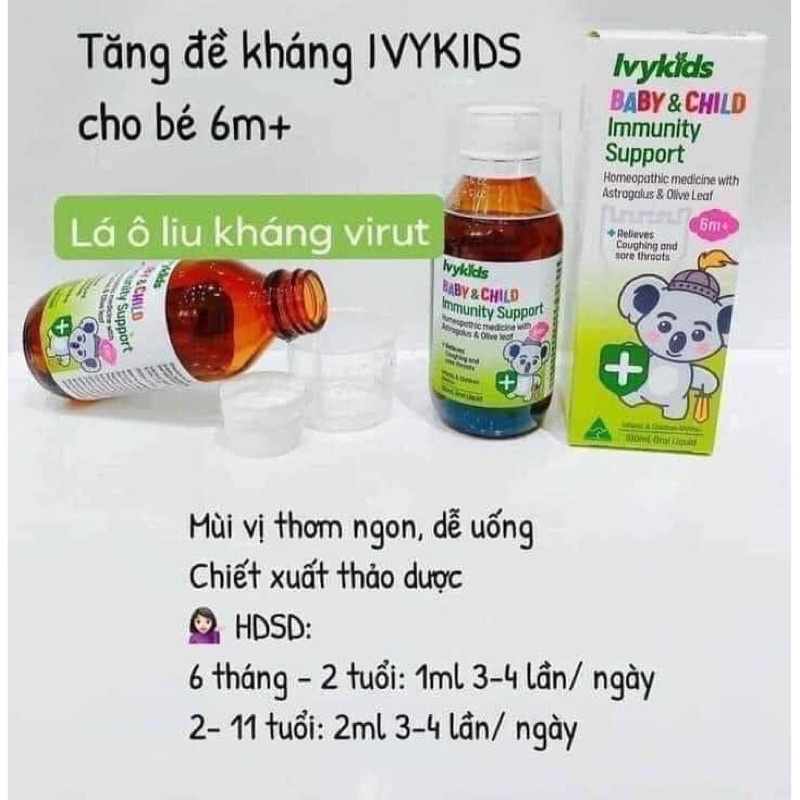 SIRO TĂNG ĐỀ KHÁNG Ivykids Baby &amp; Child Immunity Support (6m+)