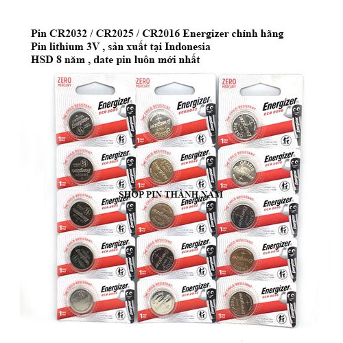 Pin Energizer CR2032 / CR2025 / CR2016 chính hãng