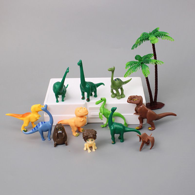 Bộ 12 mô hình nhân vật khủng long mini xinh xắn trang trí bánh