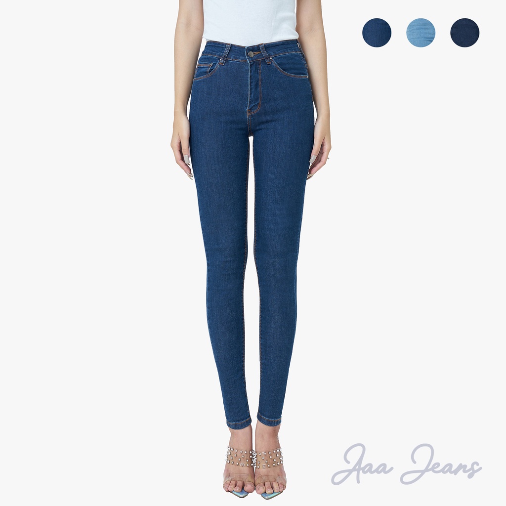 Quần Jean Pha Sợi Cà Phê Aaa Jeans Dáng Skinny lưng cao - UCSD COFFEE