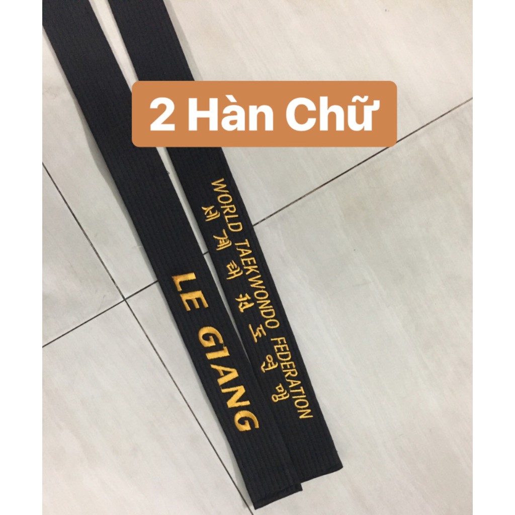 BEST SELLER Miễn Phí Thêu Tên Đai đen Taekwondo Vovinam Karate #UnionTaekwondoSHOP Ngang 4.5 cm